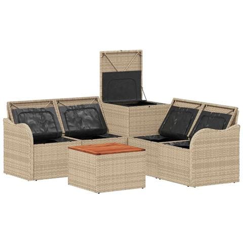 Set di divani 6 pz Beige e Bianco Crema - Foto 10
