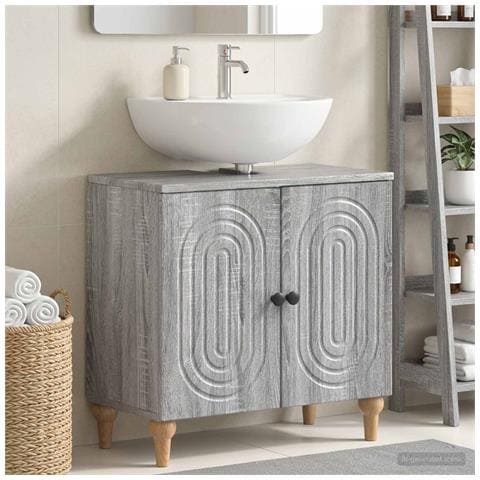 Armadio per Lavabo da Bagno ALKMAAR Sonoma grigio - Foto 2