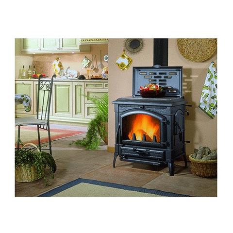 Stufa a Legna in Ghisa Isotta Con Cerchi Evo Potenza Termica Nominale 11.9 kW 338 m3 Riscaldabili Colore Nero - Foto 8