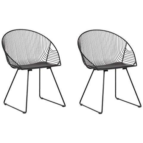 Set Da 2 Sedie Moderne In Acciaio Nero Aurora - Foto 36