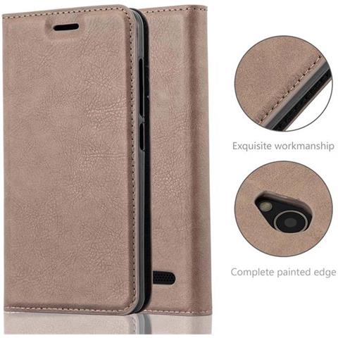 Custodia Compatibile Con Zte Blade L7 In Bruno Caffè - Coperchio Protettiva Con Chiusura Magnetica, Funzione Stand E Tasca Per Le Carte - Foto 8