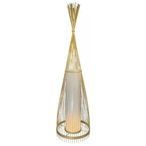 V-tac Vt-3100 Lampada Da Terra Piantana In Vero Legno Rattan Con Portalampada Per Lampade E27 - Sku 40571 - Foto 1