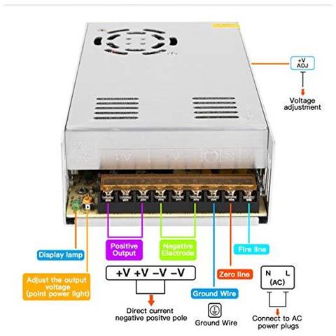 24v 15a Dc Universale Di Commutazione Regolata Alimentatore 360w Costruito Con Driver Del Led A Temperatura Controllata Ventola Di Raffreddamento Per Telecamere A Circuito Chiuso Radio Progetto Computer Stampante 3d - Foto 4