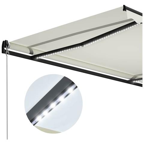 Tenda da Sole Retrattile Manuale con LED 300x250 cm Antracite - Foto 2