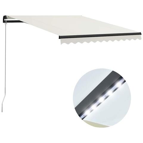 Tenda da Sole Retrattile Manuale con LED 300x250 cm Antracite - Foto 1