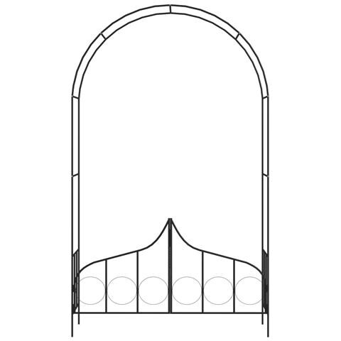 Arco da Giardino con Porta Nero 138x40x238 cm in Ferro - Foto 7