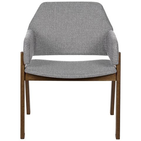 Set Di 2 Sedie Da Pranzo Tessuto Grigio Chiaro E Legno Scuro Albion - Foto 8
