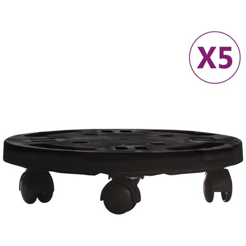 Carrelli Per Piante Con Ruote 5 Pz Diametro 30 Cm Neri 170 Kg - Foto 2