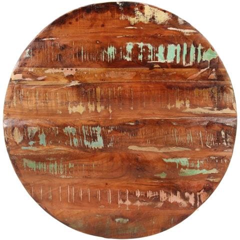 Piano Per Tavolo 70x3,8 Cm Rotondo Legno Massello Di Recupero - Foto 1
