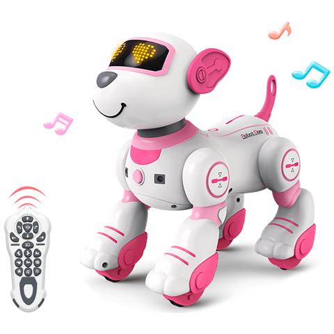 Cane Telecomandato Animato Con Effetti Sonori E Luminosi Modello Roxy, Bianco - Foto 1