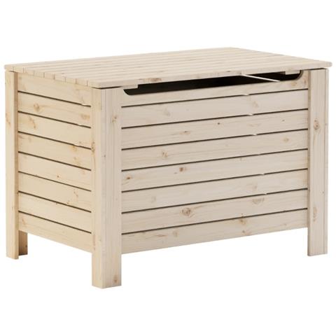 Contenitore Con Coperchio Rana 80x49x54 Cm Legno Massello Pino - Foto 2