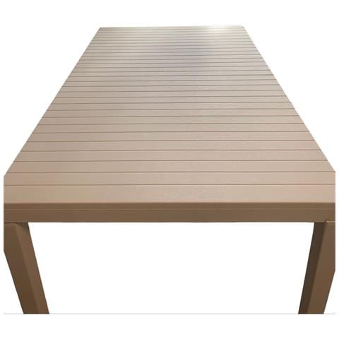 Tavolo In Resina Da Esterno Giardino Estensibile Allungabile Effetto Doghe Bianco Indo - Foto 2