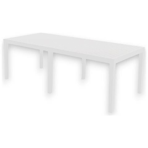 Tavolo In Resina Da Esterno Giardino Estensibile Allungabile Effetto Doghe Bianco Indo - Foto 8