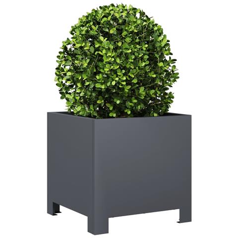 Fioriere Da Giardino 2 Pz Antracite 30x30x30 Cm In Acciaio - Foto 9