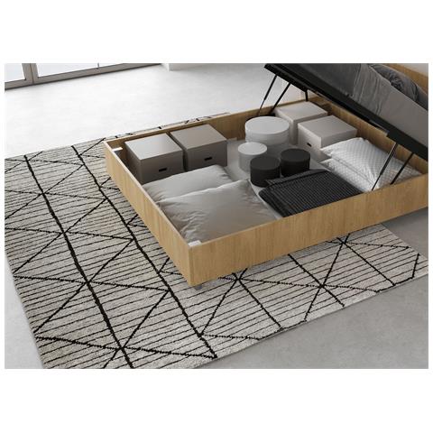 Letto Contenitore 140x190 Testata Inclinata Con Doghe Quercia Ankel - Foto 2