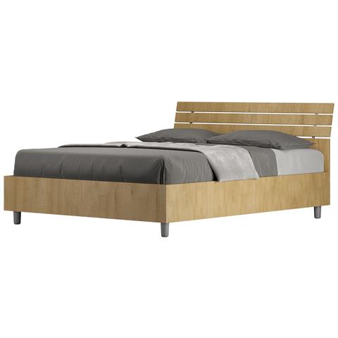 Letto Contenitore 140x190 Testata Inclinata Con Doghe Quercia Ankel - Foto 1