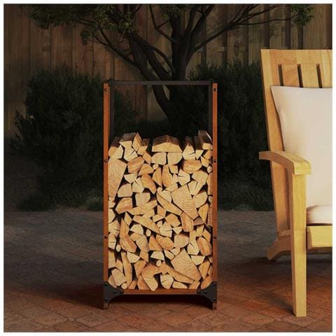 Rastrelliera per Legna da Ardere 40x30x80 cm in Acciaio Corten - Foto 10