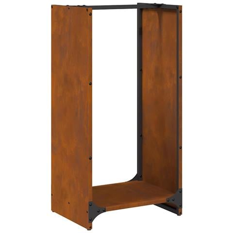 Rastrelliera per Legna da Ardere 40x30x80 cm in Acciaio Corten - Foto 1