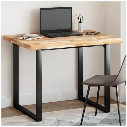 Piano Tavolo Rettangolare 100x80x4cm Legno Massello Di Acacia - Foto 1