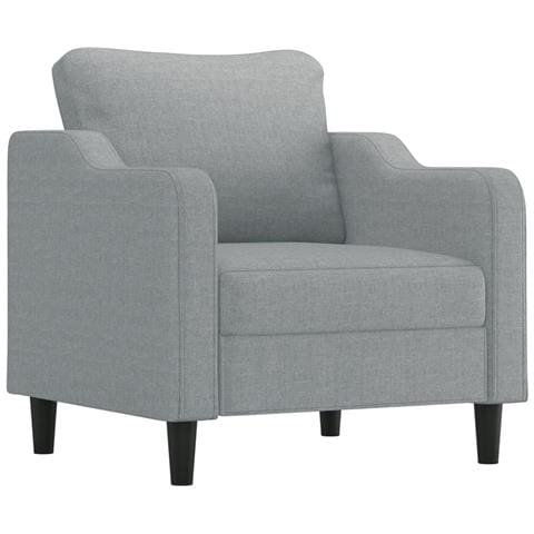 Set Divani 3 Pz Con Cuscini Grigio Chiaro In Tessuto - Foto 3