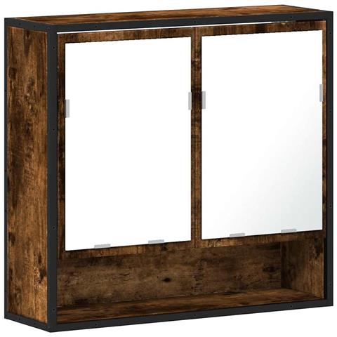 Mobile Bagno Specchio Rovere Fumo 65x20x60 Cm Legno Multistrato - Foto 2