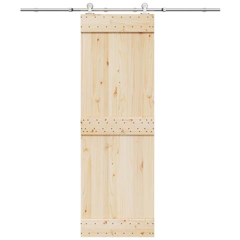 Kit Binari Porta Scorrevole 183 Cm Acciaio Inossidabile Argento - Foto 1