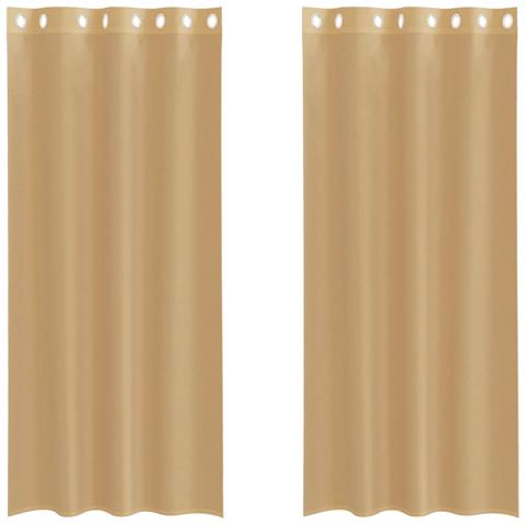 Tende In Voile Con Occhielli 2 Pz Sabbia - Foto 2