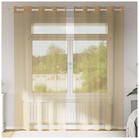 Tende In Voile Con Occhielli 2 Pz Sabbia - Foto 1
