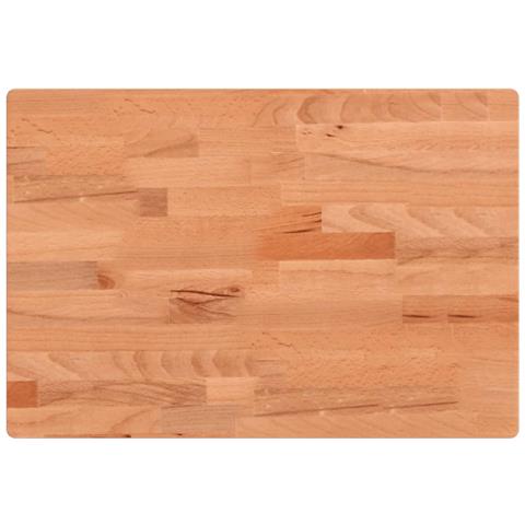 Piano Tavolo 80x40x4cm Rettangolare Legno Massello Di Faggio - Foto 2
