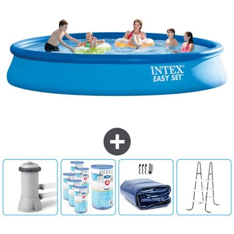 Piscina Fuori Terra - In Giro - 457x457x84 Cm - Blu - Include Accessori Coordinati Cb95 - Foto 1
