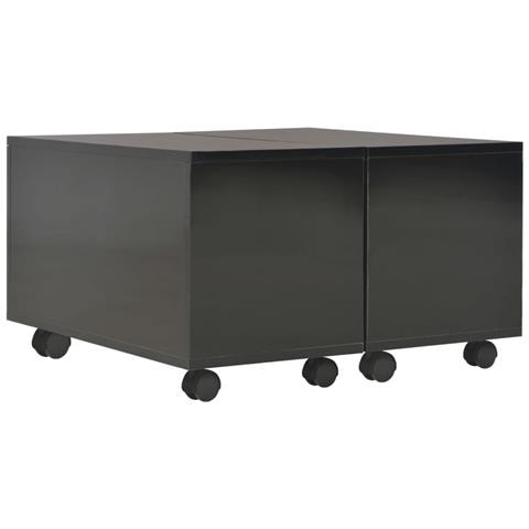 Lusso Casadino -  Tavolino Da Salotto Nero Lucido 60x60x35 Cm Legno Multistrato - Foto 1