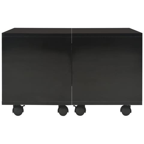 Lusso Casadino -  Tavolino Da Salotto Nero Lucido 60x60x35 Cm Legno Multistrato - Foto 2