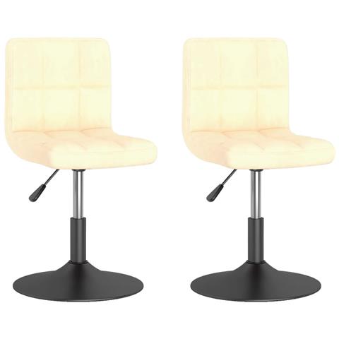 Sedie Da Pranzo Girevoli 2 Pz Crema In Velluto - Foto 1
