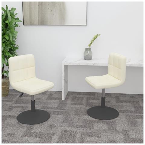 Sedie Da Pranzo Girevoli 2 Pz Crema In Velluto - Foto 8