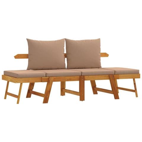 Panca da Giardino con Cuscini 2-in-1 in Legno di Acacia - Foto 1