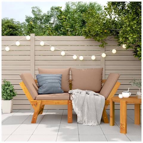 Panca da Giardino con Cuscini 2-in-1 in Legno di Acacia - Foto 2