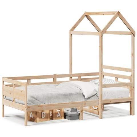 Dormeuse con Tetto 80x200 cm in Legno Massello di Pino - Foto 1