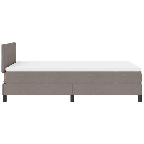 Letto Box Spring con Materasso & LED Taupe 120x190 cm Tessuto - Foto 9