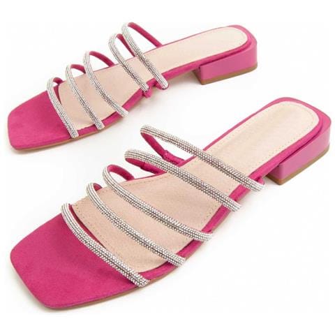 Sandalo Piatto Sandalo Rosa Rosa Materiale Sintetico - Foto 1