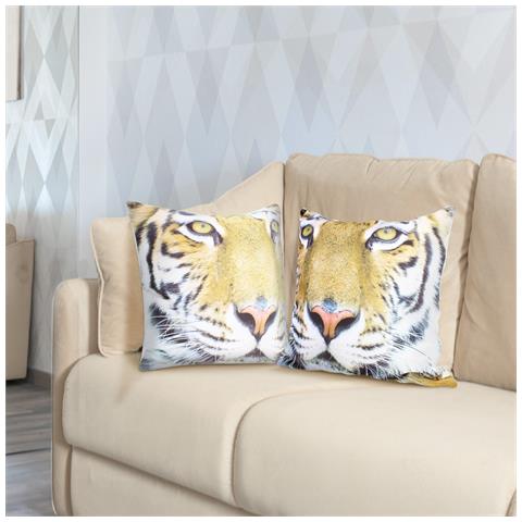 Set Di 2 Copricuscini 40x40 Cm Design Tigre - Foto 2