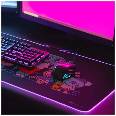 Tappetino Per Mouse Da Gioco Per Tastiera E Mouse Xxl 90x40 Cm Con Illuminazione A Led, Nero - Foto 5