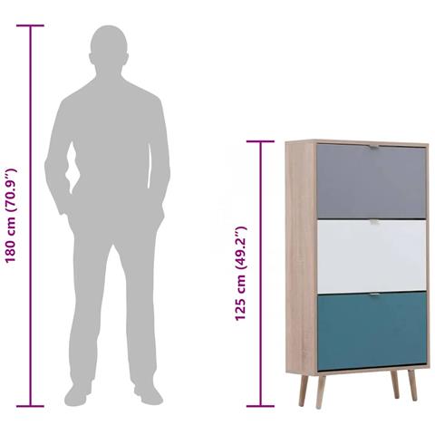 Scarpiera C-uba 42 Rovere Sonoma e Tricolore - Foto 7