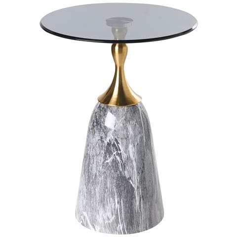 Tavolino Carter Vetro Temperato Marmo Grigio - Foto 2