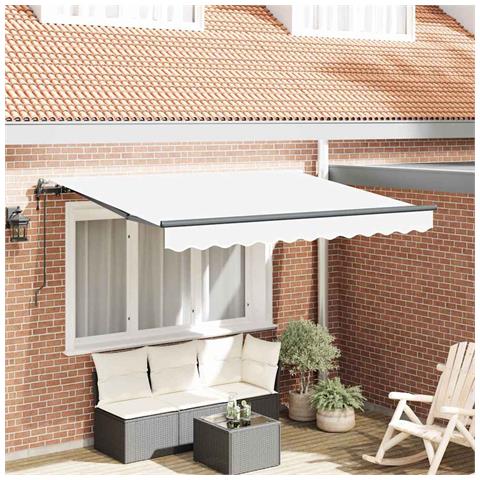 Tenda Retrattile Bianco 350 x 200 cm Poliestere e Alluminio - Foto 2