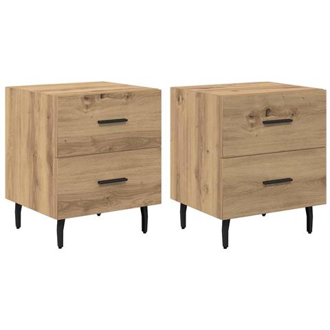 Armadio da Notte 2 pcs rovere artigianale 40 x 35 x 47,5 cm - Foto 1