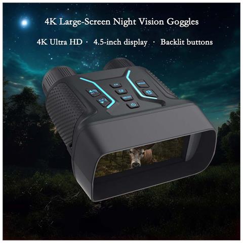 Binocolo Per Visione Notturna 4k Con Schermo Grande Da 4,5 Pollici E Registrazione Foto E Video Hd - Foto 2