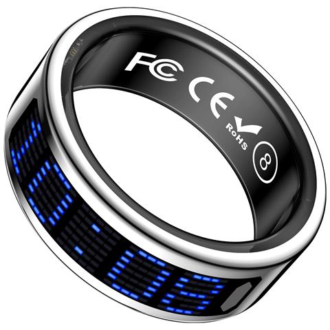 Smart Ring Con Display: Controllo Touch, Monitoraggio Fitness E Telecomando Silver 13 - Foto 7