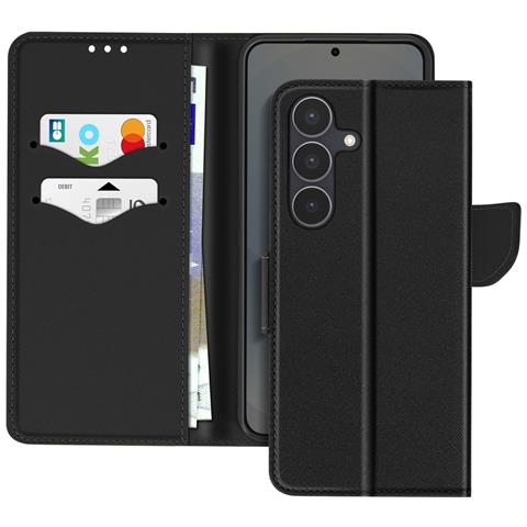 Custodia A Portafoglio Per Galaxy S25 Fe Effetto Saffiano Con Funzione Stand - Foto 1