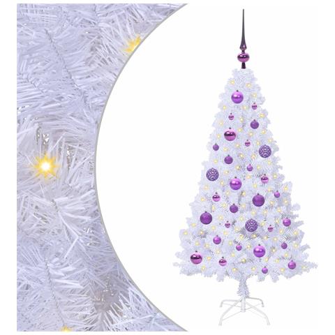 Albero di Natale artificiale Bianco 120 cm PVC e Acciaio - Foto 1
