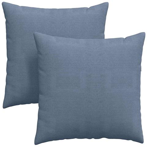 Cuscini da Divano 2 pcs Blu 60 x 60 cm Tessuto in Cords - Foto 1